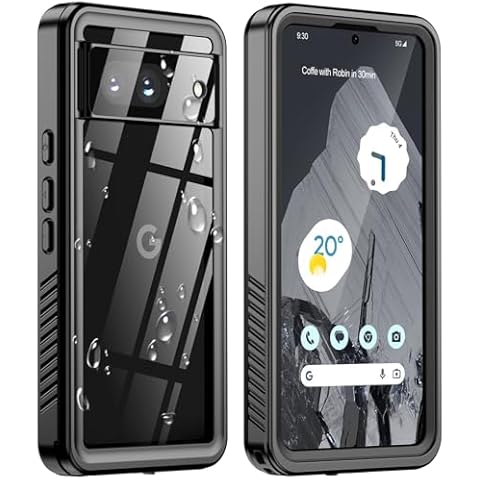 GOLDJU for Google Pixel 8 Case, [IP68 Waterproof] Case [Dustproof] with [Built-in Screen Protector], [10FT Military Fully Body Shockproof] Phone Case for Google Pixel 8 (2023) Black Cover