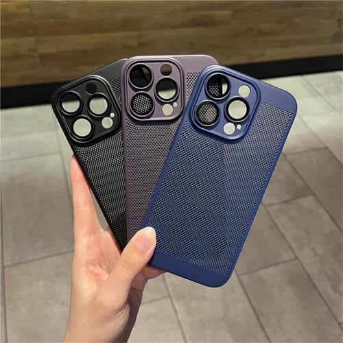 Coque iPhone 15 Pro anti surchauffe bleue en polycarbonate mince et ventilé - 7