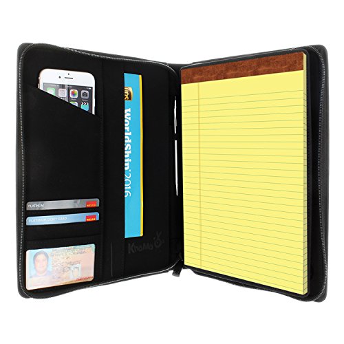 Khomo Universal Padfolio Case - Portfolio Organizer For Tablet 8.5 Up To 11 Inch –Pu Leather Notebook Pad Holder Folder For Ipad, Air, Pro & Others #TOP1