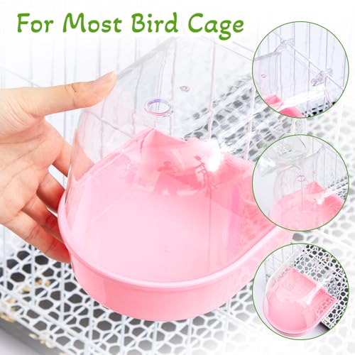 Image of Honeydak 3 Pieces Clear Bird Bath for Cage Parakeet Bird Cage Accessories Hanging Bath Box Parrot Bathing Tub with View for Cockatiel Conure Canary Budgies Parrots (Fresh Color)