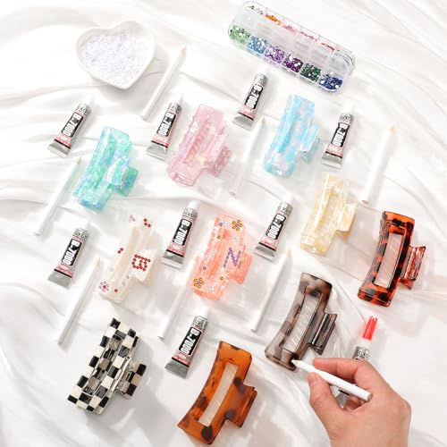 Yuxung 10 Sets DIY Hair Claw Clips Kit Acrylic Claw