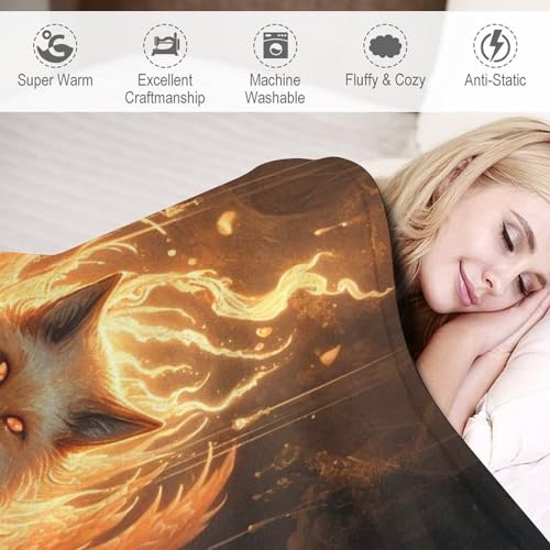 Couverture Nine Tailed Renard en flanelle douce de qualité premium