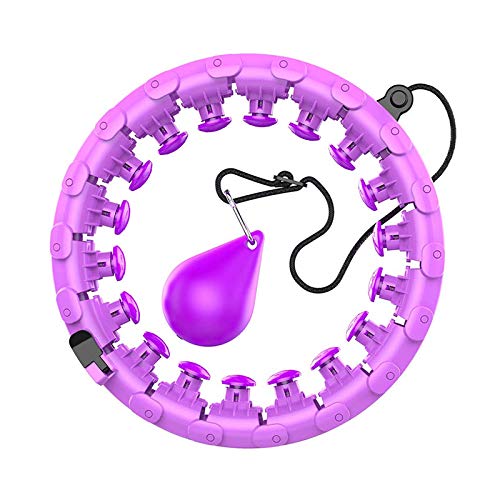 Smart Hula Hoop - Weighted Hoops - 24 Detachable Knots, 360 Degree Adjustable Size, Non Falling and Gravity Ball Design - Weight Loss, Belly Fat Burning Exercise, Slim Waist for Adults and Kids