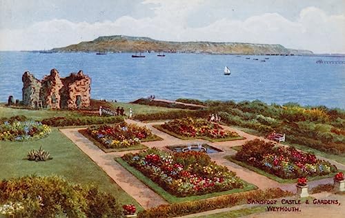Tableau château de Sandfoot Weymouth affiche vintage Quinton pour décoration murale de chambre