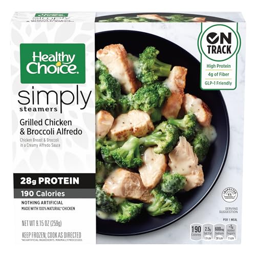 Healthy Choice Simply Steamers Grilled Chicken and Broccoli Alfredo, Convenient...