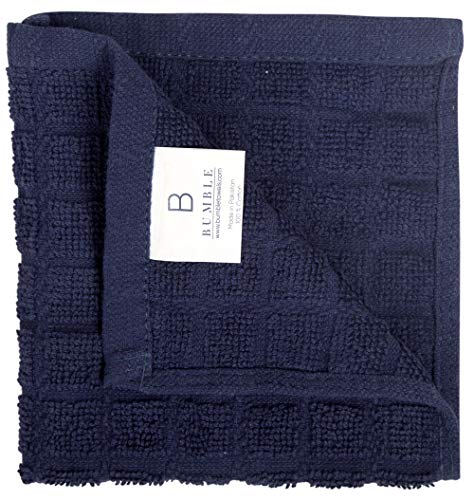 Image of Bumble Dish Cloths (8 Pack) | 12 inch x 12 inch | 100% Cotton Kitchen Towels | 405 GSM | Soft, Highly Absorbent & Durable Dish Towels for Kitchen | Navy