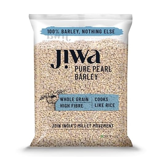 JIWA healthy by nature Organic Pearl Barley|High Fiber Jau|Cooks Like Rice|Ideal for Risottos & Soups|Premium Organic Staple|Certified Organic & Naturally Gluten Free|100% Natural & Whole Grain|1 kg