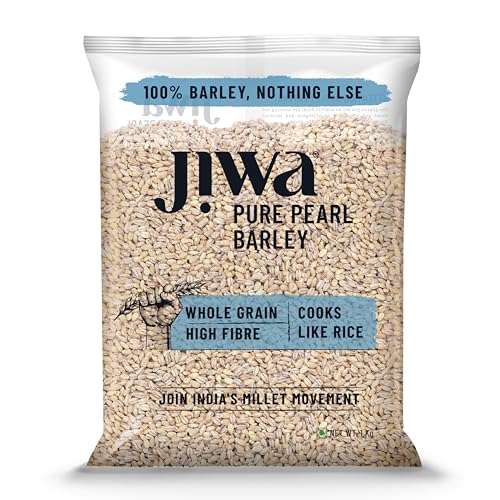 Image of Jiwa Pure Pearl Barley | Cooks Like Rice | Jav /Jau | | High Fiber | Whole Grain | 1 Kg (Pack of 5)