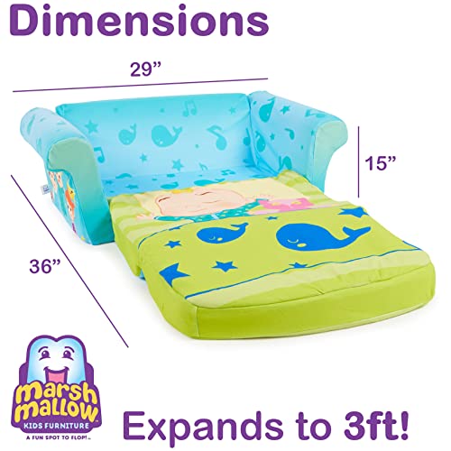 Marshmallow Furniture, Cocomelon 3-In-1 Slumber Sofa, Foam Toddler Nap Mat With Attached Blanket #TOP4