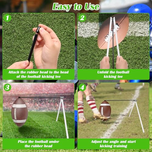 Anglecai Football Kicking Tee, Portable Kicking Tee Football Holder for Kicking Stand Field Goal Holder Football Training Practice Equipment - Thumbnail 6