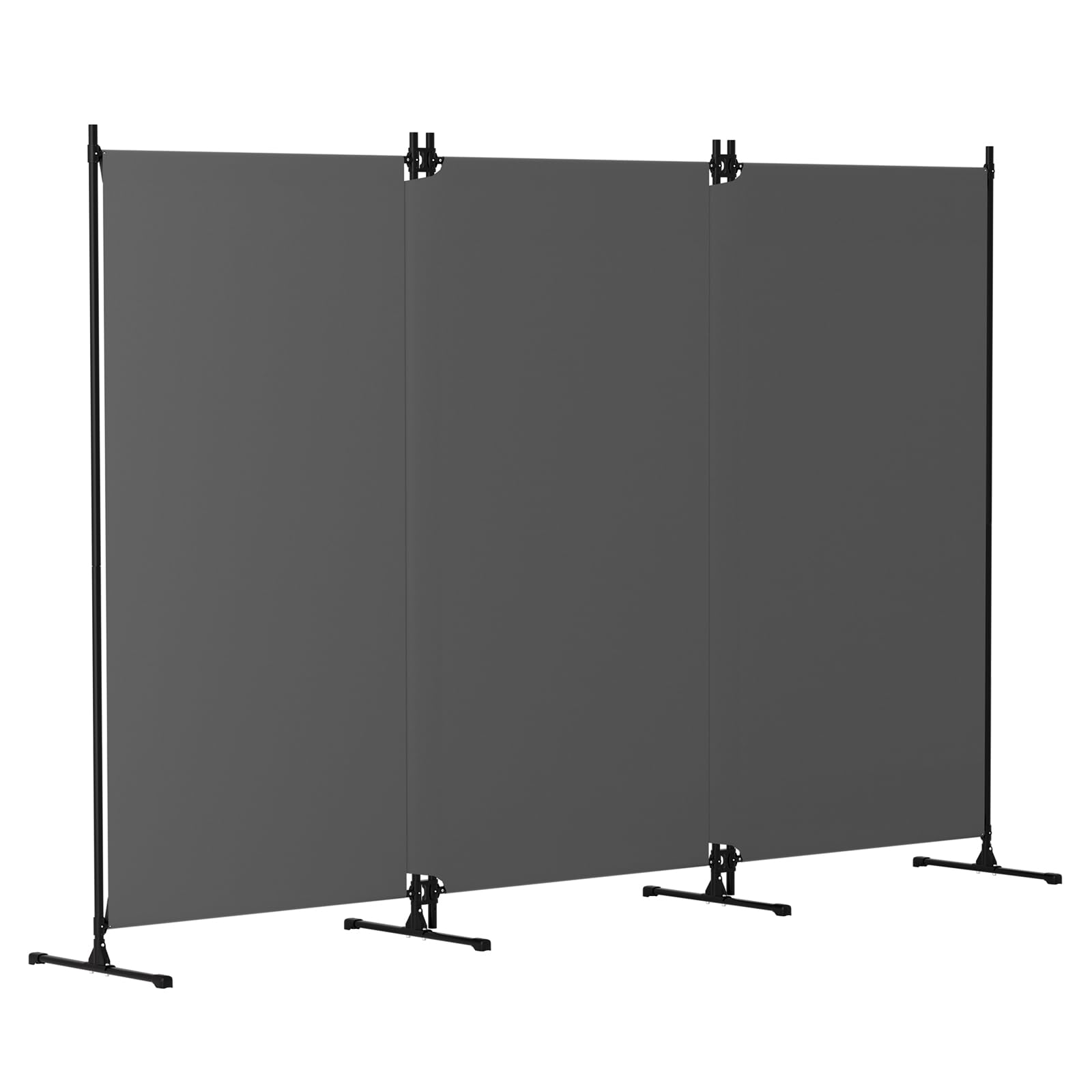 Kokorona Folding Room Divider 3 Panel, Portable Privacy Screen for Home Office, Partiton Wall Room Divider for Room Separation, Easy Installation, Grey, W 261 x H 178 cm