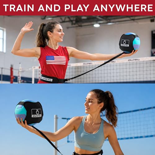 Image of OVANTO Volleyball Training Equipment Aid - Adjustable Practice Volleyball Kit