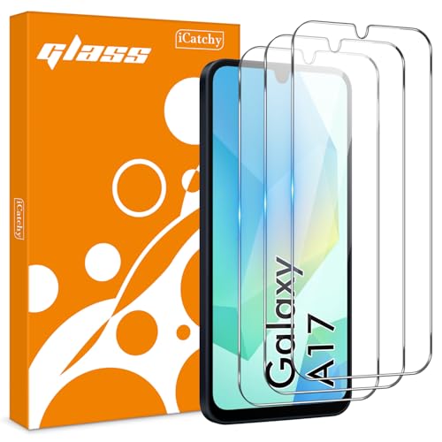 iCatchy [3 Pack for Samsung A17 A16 A26 Screen Protector, Phone High Transparency Tempered Glass Protection Film Impact-Protection Anti-Scratch Compatible with Galaxy A17 A16 A26