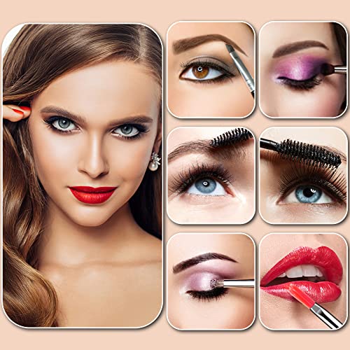 Lidschatten Pinselset, 20 Stück Schwammpinsel, Einweg Profi Lidschatten Applikator, Augenbrauenbürste, Wimpernbürste, Lippenpinsel, Präzises Auftragen und Verblenden