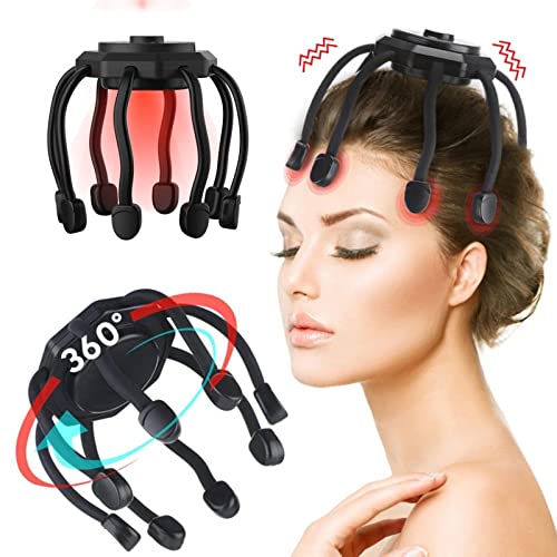 Image of Ultra Scalp Massager - Electric Scalp Head Massager with 3 Modes, 360 Degree High-Frequency Contact, Octopus Claw Scalp Massager for Deep Relaxation, Hair Stimulation,(Black)