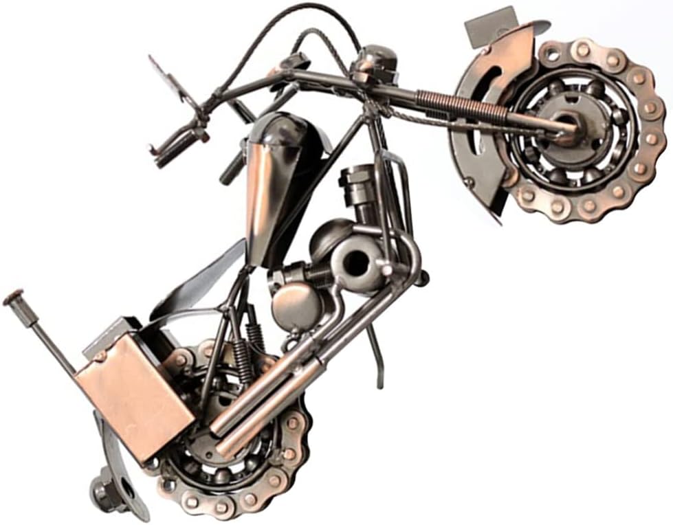 DECHOUS Vintage Iron Motorcycle Model Retro Metal Art Decor for Home Office Motorcycle Enthusiasts Unique for Men and Collectors for Birthday Father Day