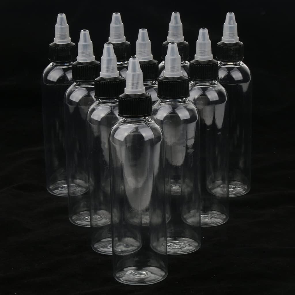 Bonarty 40 PCS 4oz Needle Nozzle Design Plastic Travel Squeeze Bottles with Twist Cap for Toiletry Liquid Glue 120ml