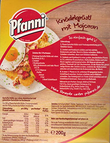 Pfanni Potato Dumplings with Raw Potatoes (Kartoffel Klöße mit Rohen Kartoffeln) 200g