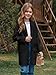 Haloumoning Girls Long Cardigan Sweaters Kids Oversized Open Front Knit Outerwear with Pockets 5-14 Years Black