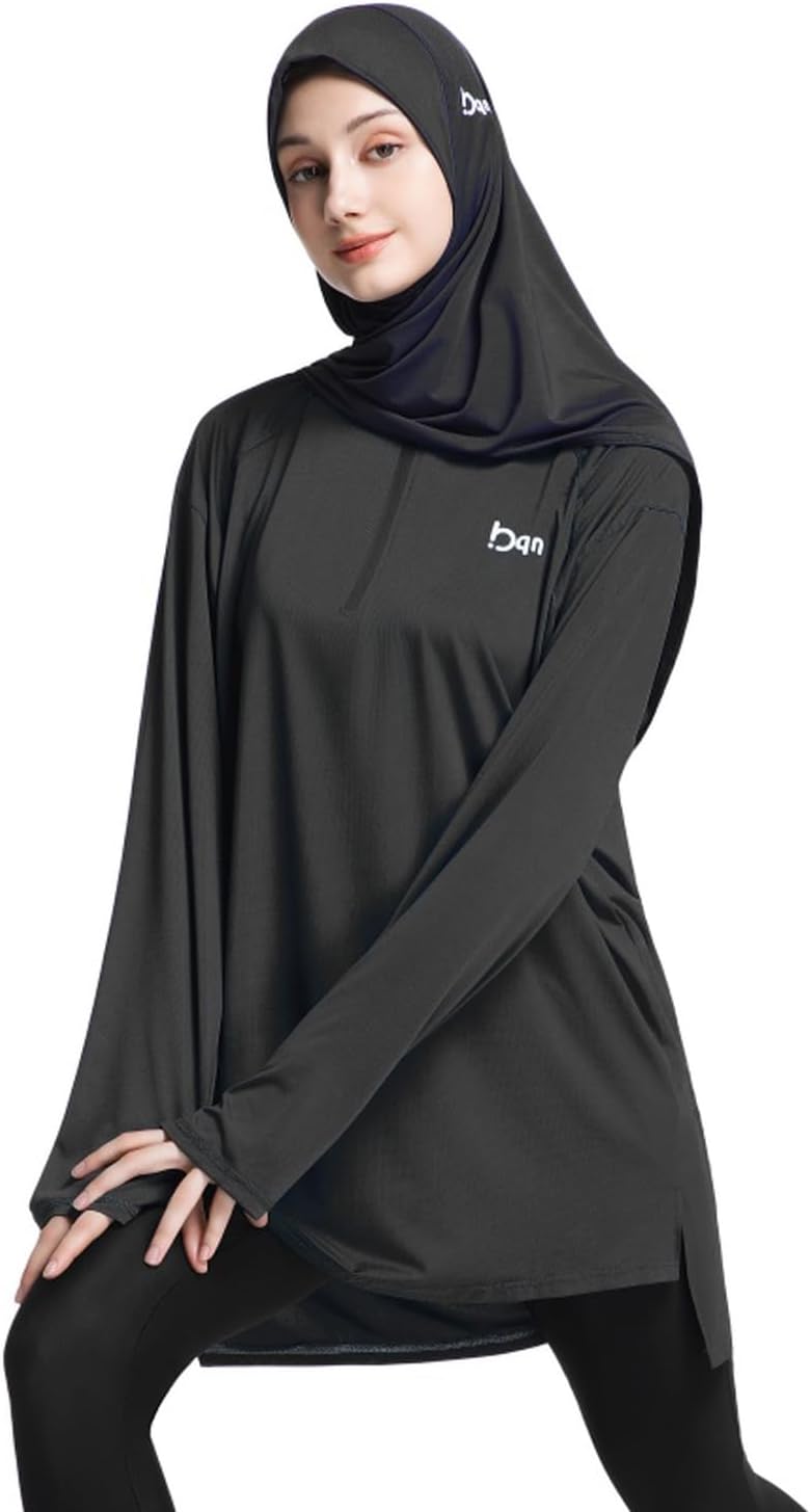 Islamic Women Sportswear Muslim Activewear Yoga Long Sleeve Tops Breathable Outdoor Fitness Shirts Quick Dry