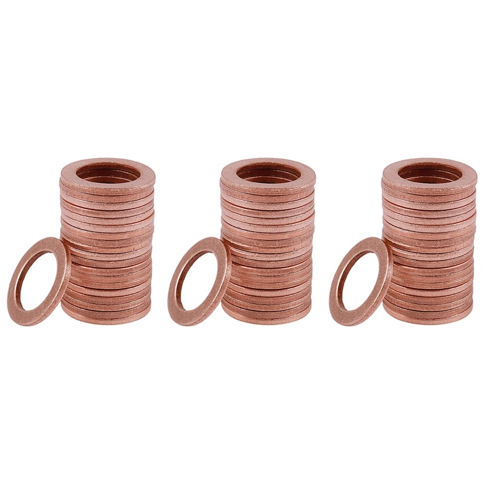 Jnchdghwa Copper Tone 60Pcs 12Mm X 18Mm X 1.5Mm Copper Flat Washer Ring Sealing Fitting