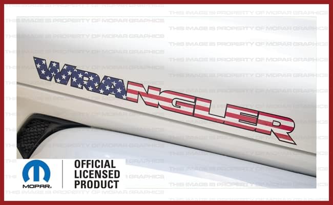 Decal Mods Wrangler Hood Graphic Decals Stickers fits Jeep Wrangler JK & JL (2007-2022) USA Flag w/Black Outline (Set of 2) | FJ9F5