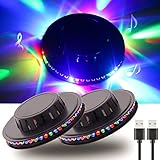 Sound Activated Party Lights 2 Pack, USB Powered DJ Disco Lights, RGB Lights Sync with Music for Parties, Stage, Birthday Party Decorations, Halloween Christmas Party Supplies