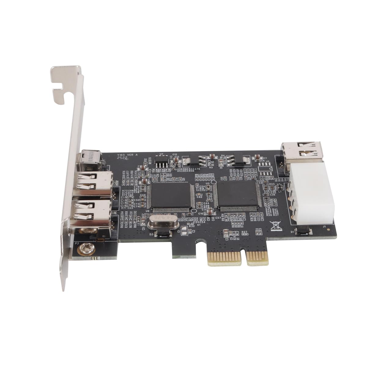 Alide Carte PCI Express FireWire, Carte D'image PCIE 5 Ports, Cartes Contrôleur IEEE 1394a Avec Câble FireWire 6 Broches-4 Broches Et Support Discret
