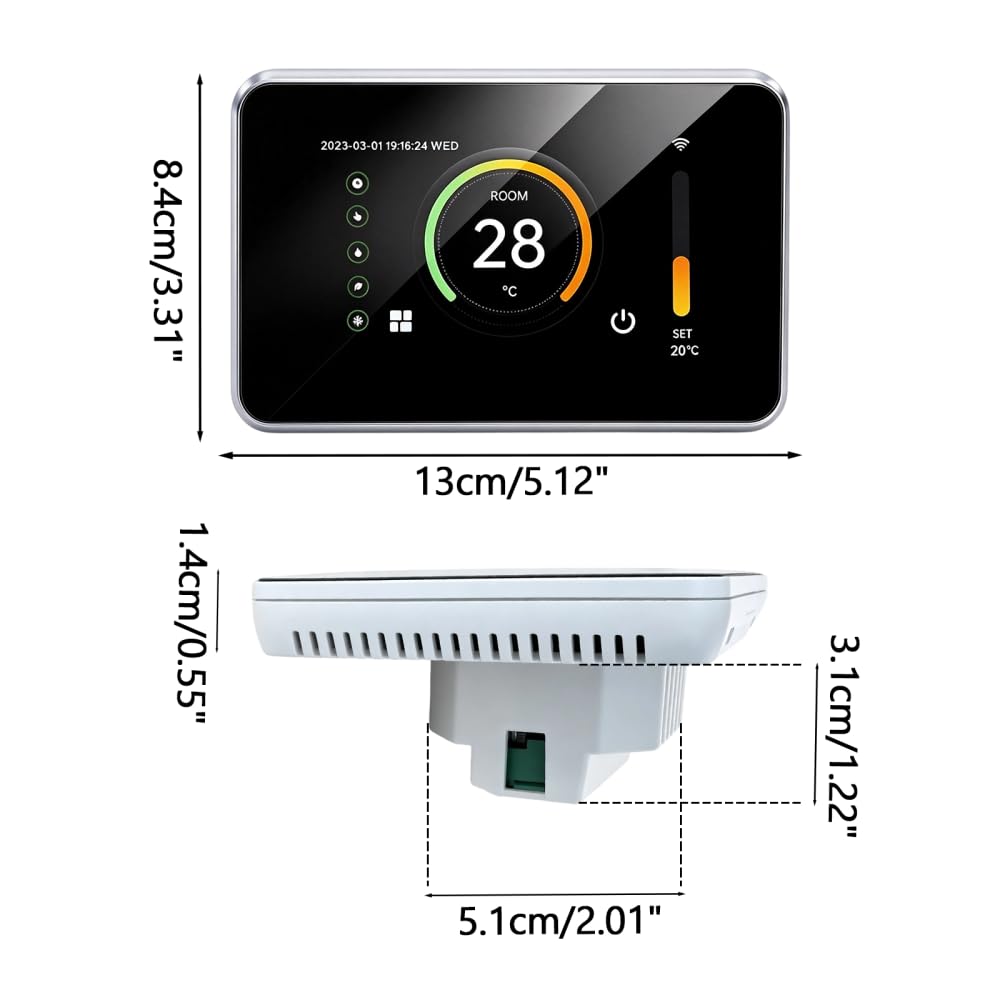 Smart WLAN Thermostat, Digitaler Raumthermostat für Fußbodenheizung | 4,3 Zoll Farb-Touchscreen, App-Steuerung, Sprachsteuerung, Programmierbar, Frostschutz-Modus, Mehrsprachig
