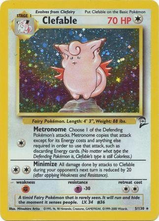 ピクシー Clefable 旧裏 Old Back モンボホロ Holo Buy Pokemon - Clefable (5) - Base Set 2 - Holo Online at Low