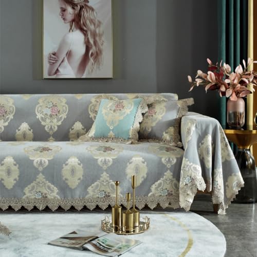 ソファーカバー 3人掛け 2人掛け 肘あり レース飾り L字カウチ 替えカバー マルチカバー 1-4人掛け用 多機能 四季兼用 180*240cm 防塵 柔らかい 滑り止め 北欧風 テーブルクロス テーブル掛け枚 防寒 ブランケット 絨毯 洗濯可能 カラー