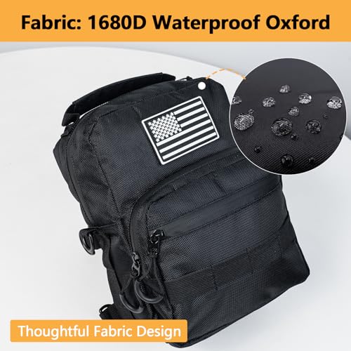 Bolsa para Manillar de Motocicleta Compatible con Harley Softail Dyna Sportster | 1680D Oxford, Almacenamiento de Herramientas para Horquilla Delantera, Manillar o Barra Sissy, También Compatible con la mayoría de los Modelos Cruiser miniatura 5