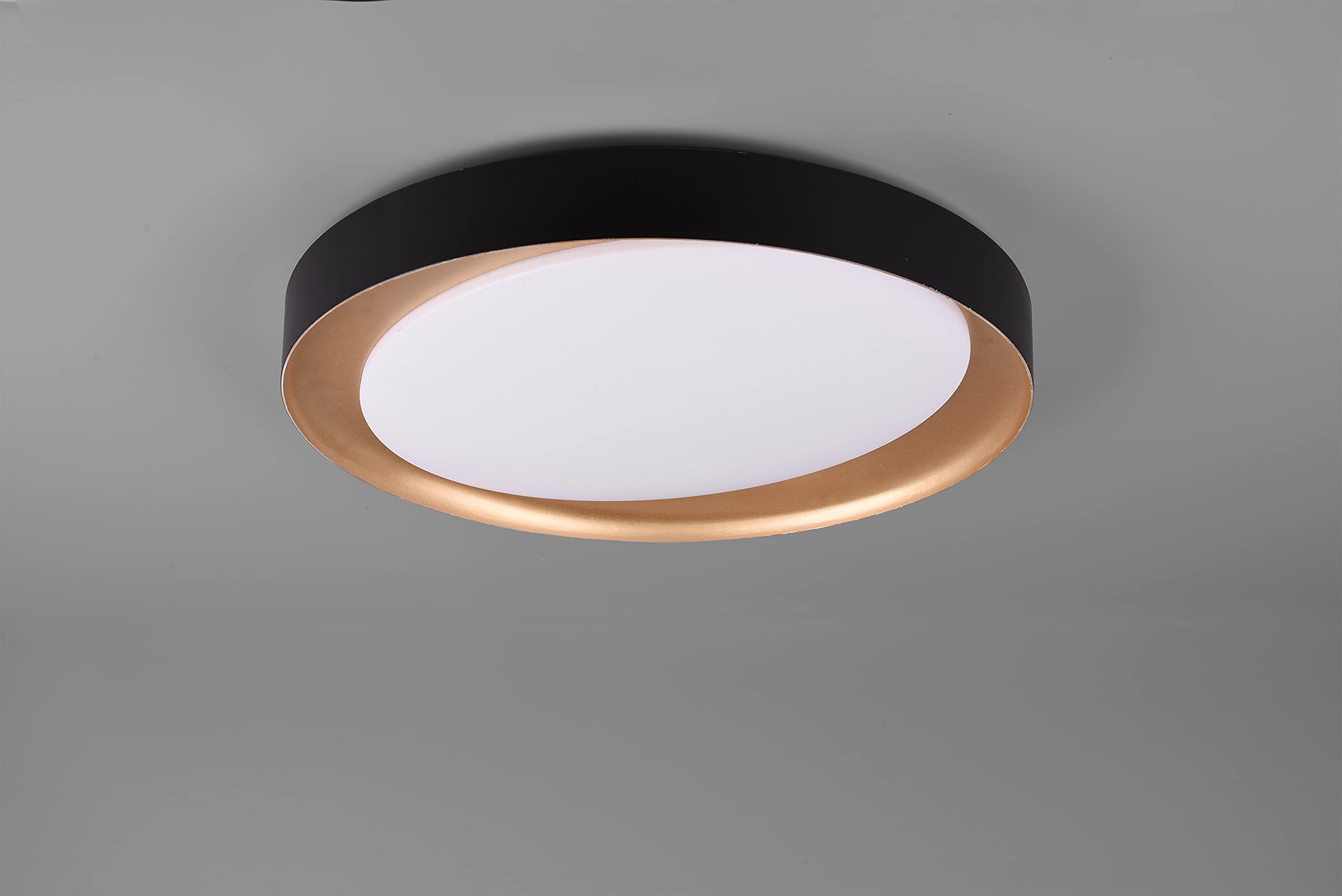 Reality Leuchten lampa sufitowa LED Zeta R62712402, tworzywo sztuczne czarne lub złote, w zestawie 24 W LED, pilot zdalnego sterowania