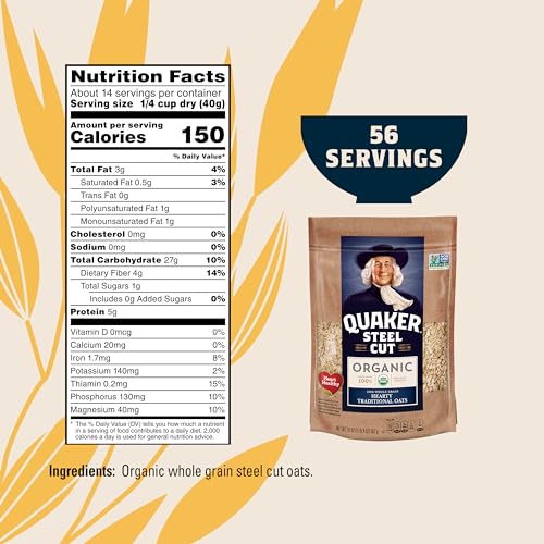 Quaker 00030000564455 Steel Cut Oats, Usda Organic thumb #4