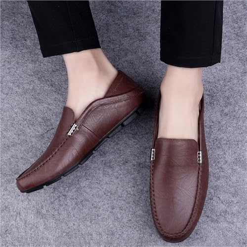 Men's Loafers Shoes Round Toe Leather Comfortable Flexible Resistant Party Wedding Slip On4