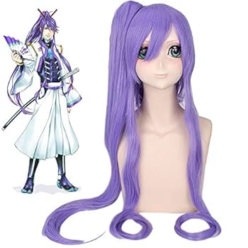 Amazon.co.jp: ボーカロイドがくぽ紫ロングポニーテールかつら