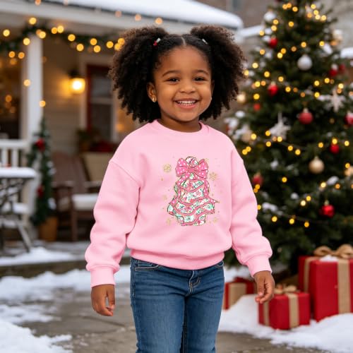 Toddler Girls Cake Bow Christmas Tree Sweatshirts - Image 4