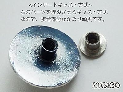 Amazon.co.jp: クロスボール コンチョ 直径20mm シルバー 色 正