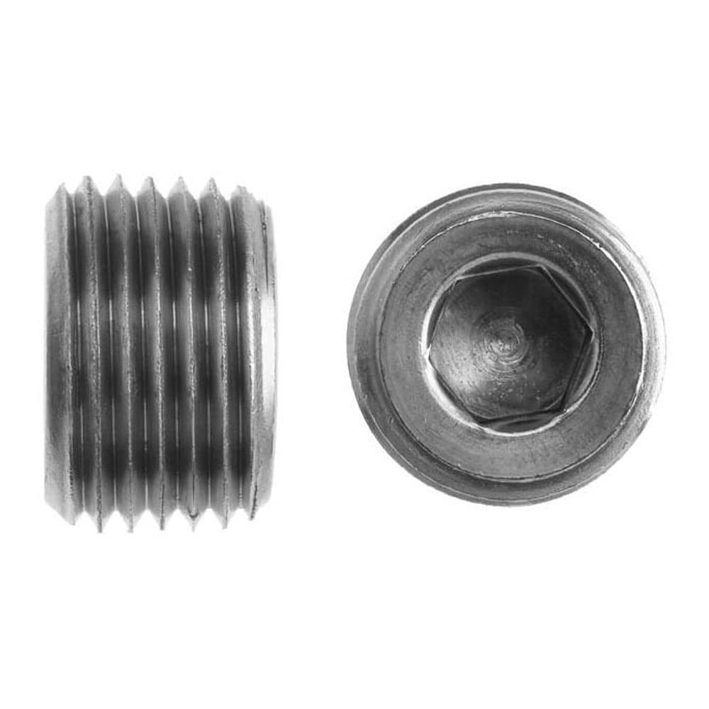 Brennan Industries 5406-HP-01 Steel Hollow Hex Pipe Plug, 1/16"-27 NPTF Thread, 0.300" Length