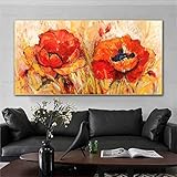 ダイヤモンドアート50x100cmクロスステッチキット油絵の赤い花ダイアモンドアートキットダイアモンドビーズ絵画キットDIY・手作り絵画手芸キット5Dモザイクアートダイヤモンド塗装全面貼り付けタイプダイヤモンドアート20x40in