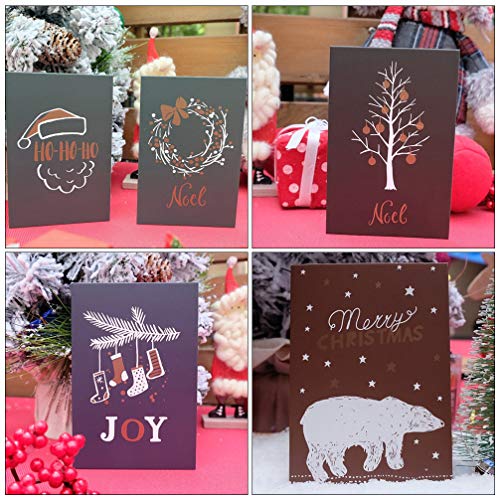 Amosfun Conjunto de 10 peças de cartão de Natal de papelaria e envelopes de papelaria de Natal Cartõ
