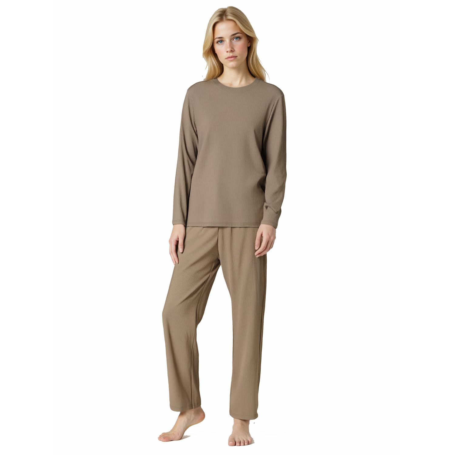 BEGIANT 2er Pack Herren Pyjama Hose Lang Fleece Winter Warm