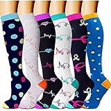 CHARMKING Compression Socks for Women & Men Circulation 6 Pairs 15-20 mmHg is BEST Graduated for...