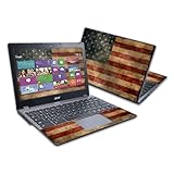 MightySkins Skin Compatible with Acer C720 Chromebook 11.6' wrap Sticker Skins Vintage Flag