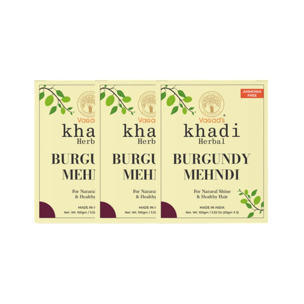 Vagad's Khadi Natural Burgundy Mehendi Powder for Hair Combo Pack of 3 | Conditions The Scalp |-3x100 g-image-34