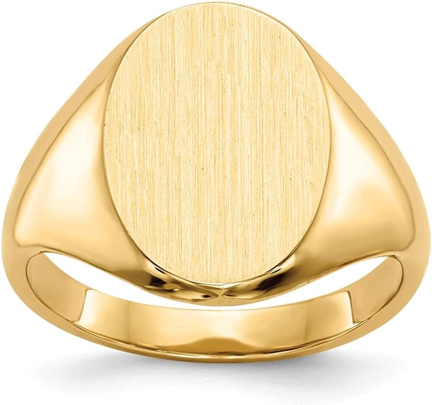 Diamond2Deal 14k Yellow Gold 12mm Signet Ring Size 4.5