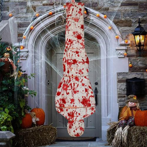 VIDSTW Halloween Deko Leiche Realistisch Halloween Leiche Inklusive Leichensack und Anbindeseil Horror Deko für Partydekoration Schaufensterpuppe Horror für Spukhaus Garten Wohnzimmer