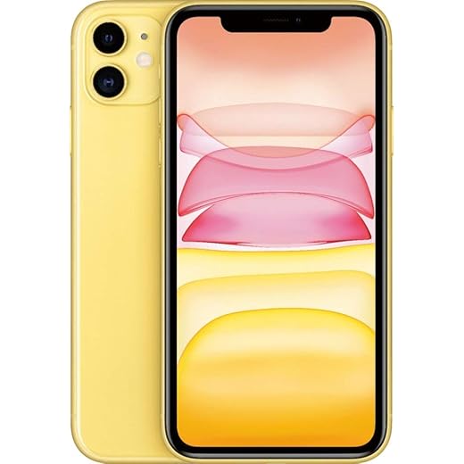 Apple iPhone 11, US Version, 64GB, Yellow - Unlocked (Renewed)