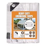 16Mil Greenhouse Cover, 10x12FT Clear Heavy Duty Greenhouse Tarp, UV Resistant Waterproof Green House Plastic Covering with Grommets for Garden, Farms, Nursery (Cover-GRH-10X12FT)