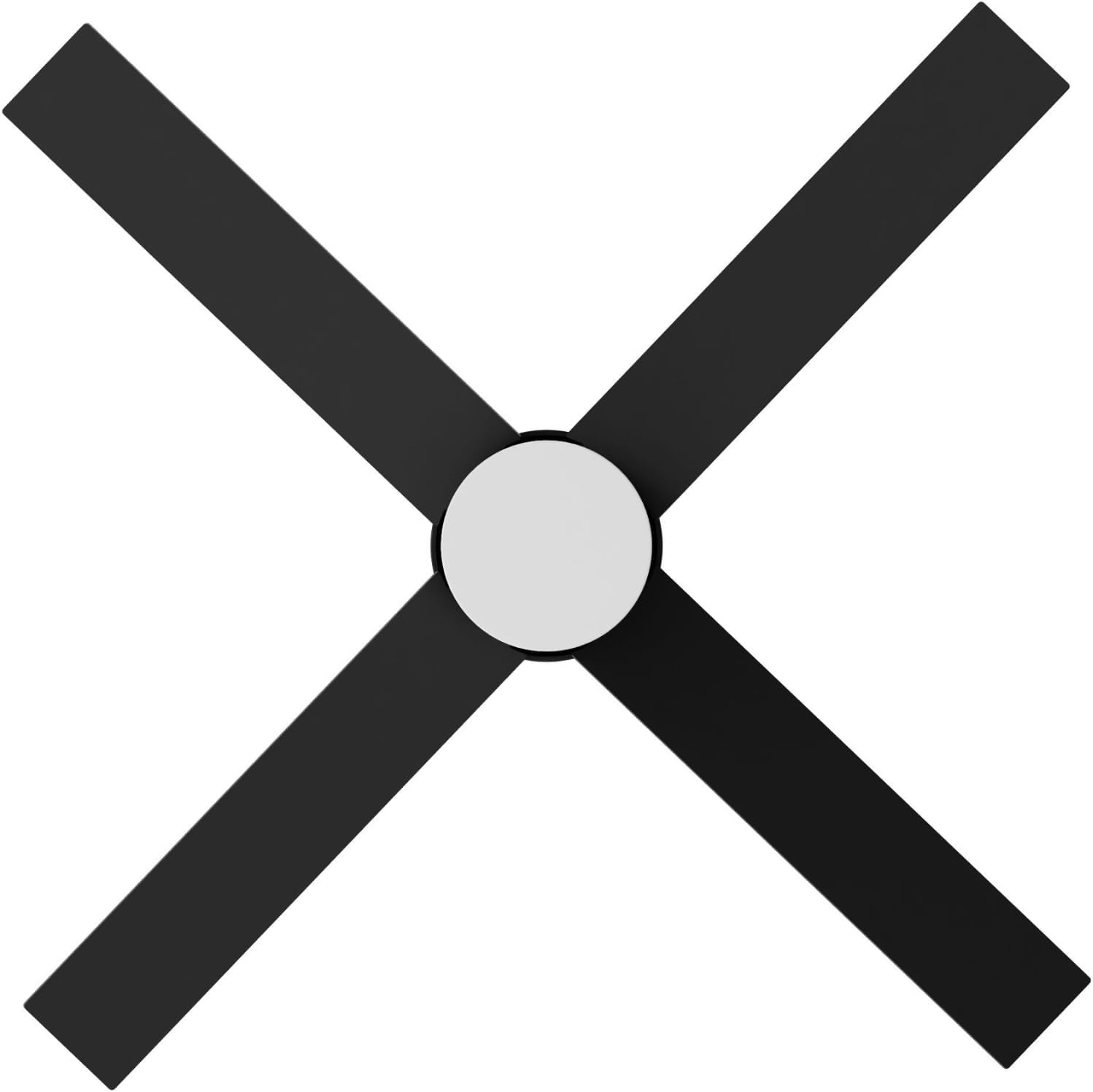 AFX RSSN524LDCBKBK-RC Ross 52 Inch Ceiling Fan | 4 Blade Modern Hugger Design | Integrated LED Downlight | Adjustable 2700K-5000K CCT | Reversible DC Motor | Black Finish | Remote Control Included